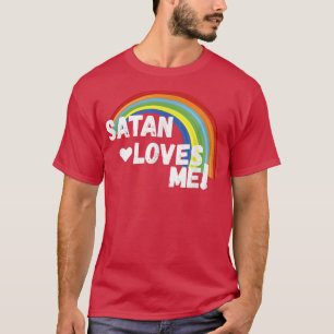 Camiseta A satã Me Ama Um Tee Humor Escuro Engraçado