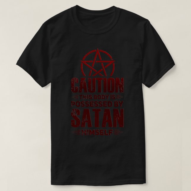 Camiseta A Satã Satânica está assistindo a controvérsia com (Frente do Design)