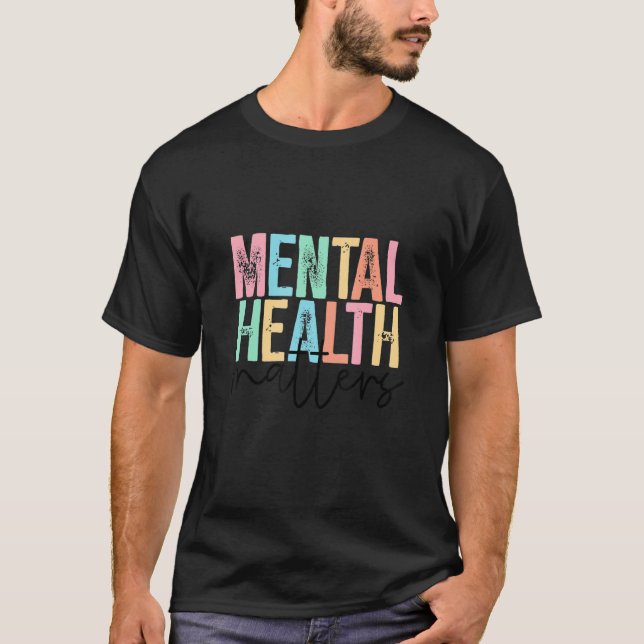 Camiseta A Saúde Mental Retro-Cuja Saúde Mental É Important (Frente)