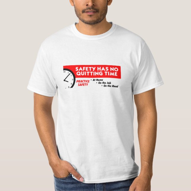 Camiseta A segurança não tem nenhuma hora de parada (Frente)