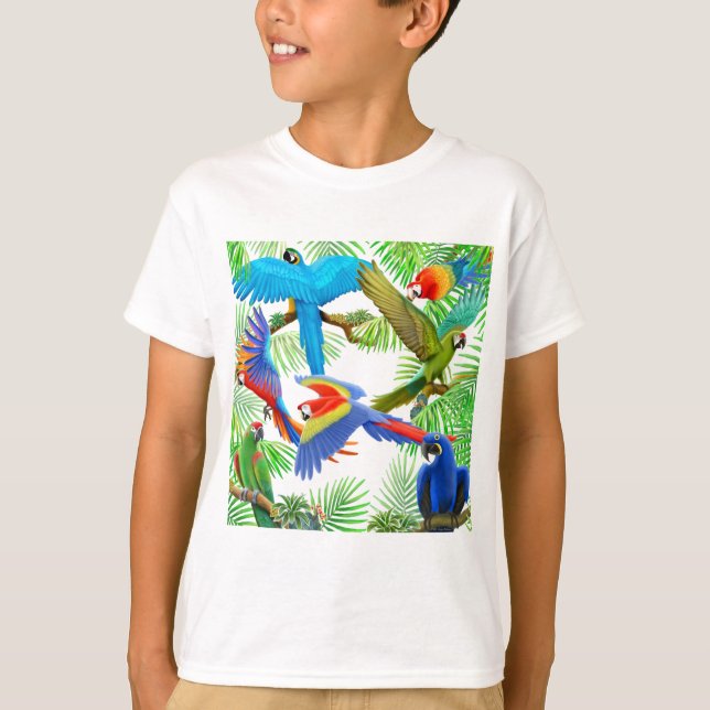 Camiseta A selva do Macaw caçoa o t-shirt (Frente)