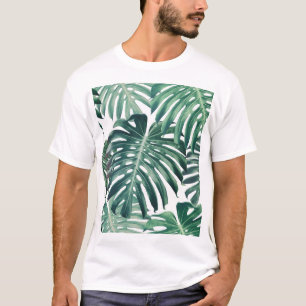 Camiseta A selva tropical deixa um fundo floral
