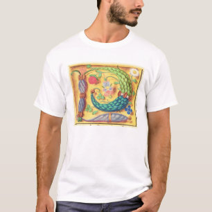 Camiseta A Senhora 134 iluminou a letra "P" decorada com