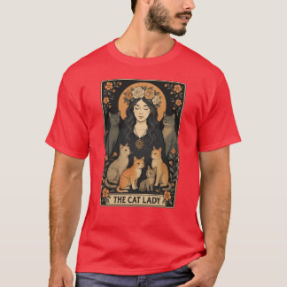 Camiseta A Senhora do Gato Cartão Tarot Engraçado Witchy Gó