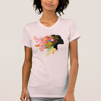 Camiseta A senhora do KRW das flores refrigera o T retro