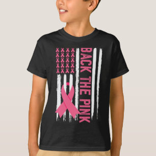 Camiseta A Sensibilização Do Cancer De Mama Rosa Usa Bandei