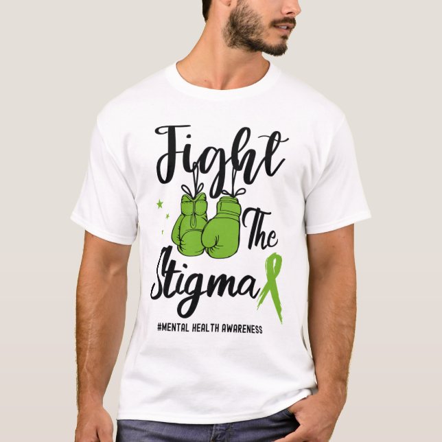 Camiseta A Sensibilização Para A Saúde Mental Do Estigma Po (Frente)