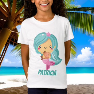 Camiseta A sereia bonito de Kawaii adiciona o t-shirt