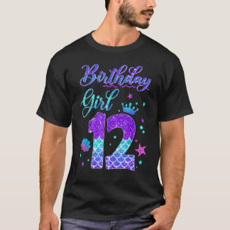 Camiseta A Sereia De Aniversário De 12 Anos É O Meu Dia De