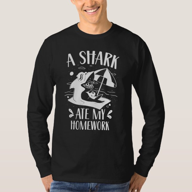 Camiseta A Shark Ate My Homework Teeth Sharks  Animal (Frente)