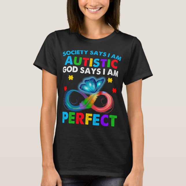 Camiseta A Sociedade das Borboletas diz que sou Autista Deu (Frente)