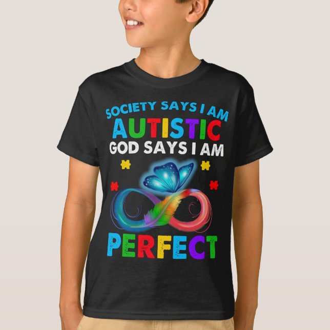 Camiseta A Sociedade das Borboletas diz que sou Autista Deu (Frente)