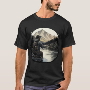 Camiseta A Solidão de um Homem Enquanto Pesca no Rio