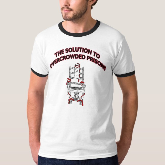 Camiseta A solução às prisões abarrotado (Frente)