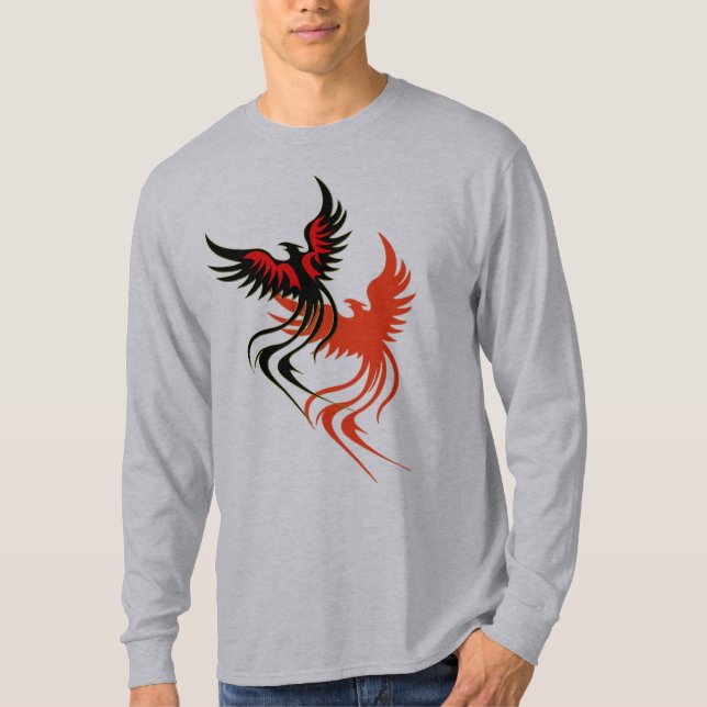 Camiseta A sombra Longsleeve de um Phoenix (Frente)