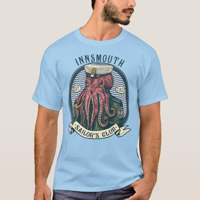 Camiseta A sombra sobre o nsmouth Lovecraft Cthulhu Sailor (Frente)