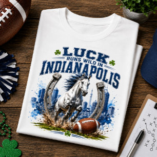 Camiseta A Sorte Corre Solta em Indianapolis Fã de Futebol
