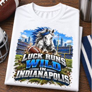 Camiseta A Sorte Corre Solta no Fã de Futebol de Indianapol
