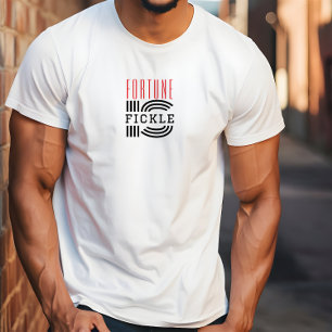 Camiseta A sorte é inconstante motivacional vermelho preto