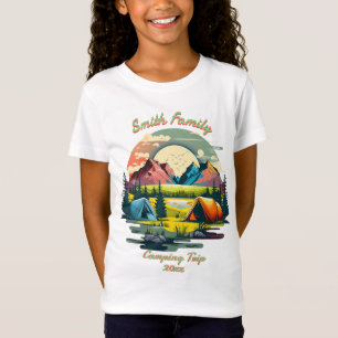 Camiseta "A sua família" acampando 20xx moça personalizada