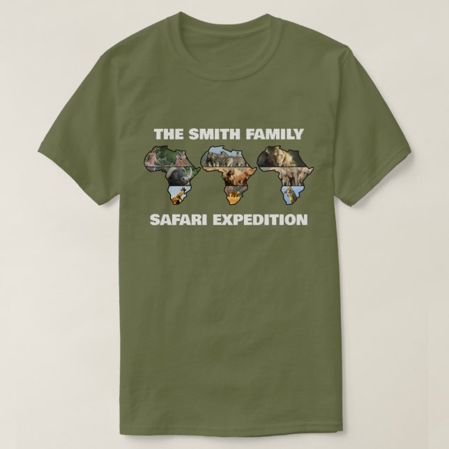 Camiseta A sua família Safari Expedition Collage Trio (Frente do Design)