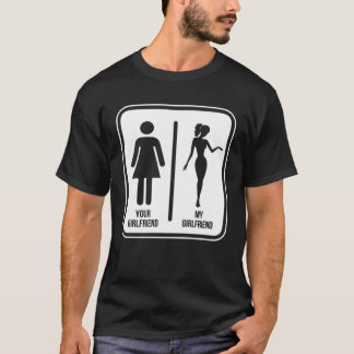 Camiseta A sua namorada vs a minha namorada