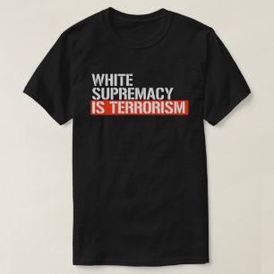 Camiseta A supremacia branca é o adesivo retangular terrori
