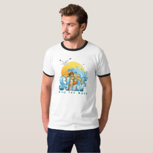 Camiseta A surfista anda pela onda Men Ringer