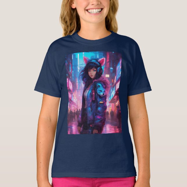 Camiseta A t-shirt das raparigas (Frente)