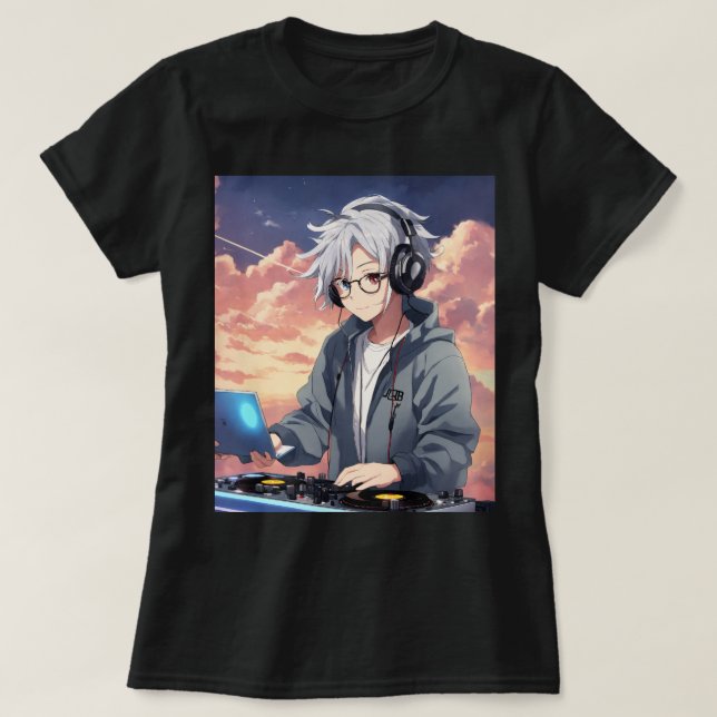 Camiseta A t-shirt DJ em apresenta normalmente um elegante  (Frente do Design)