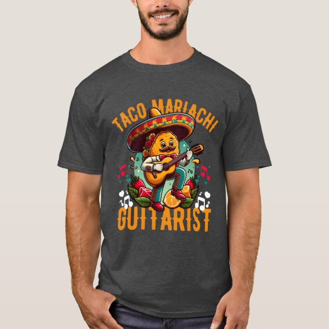 Camiseta A taco playing the guitar in a mariachi band funny (Frente)