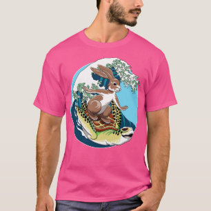 Camiseta A tartaruga e a lebre amigos surfando