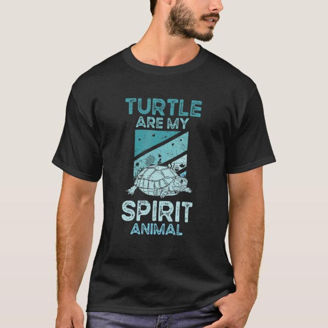 Camiseta A tartaruga é o meu espírito animal para uma casca (Frente)