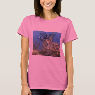Camiseta A tartaruga encontra o t-shirt do mergulhador