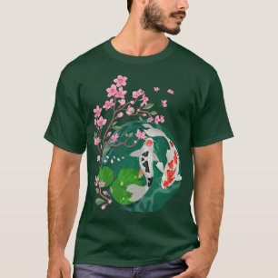 Camiseta A Tatuagem de Flor de Cereja Koi, japonesa, inspir