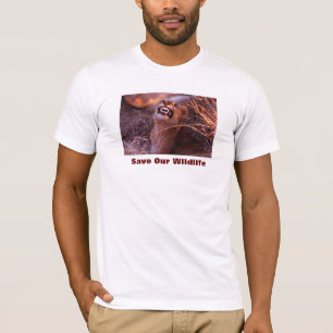 Camiseta A tau feliz, leão, salvar nosso Tshirt dos animai