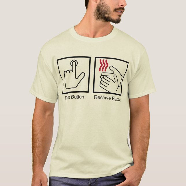 Camiseta A tecla, recebe o bacon - distribuidor do bacon (Frente)