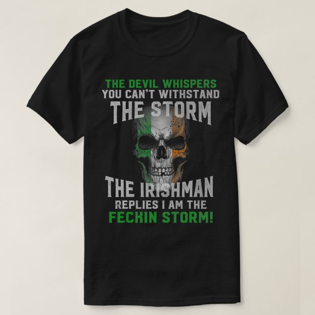 Camiseta A Tempestade Irlandesa Orgulhosa São Patrick Irlan (Frente do Design)