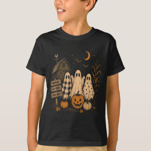 Camiseta A temporada trio fantasma abóbora patch farmhouse