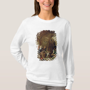 Camiseta A tentação de St Anthony em uma caverna rochosa