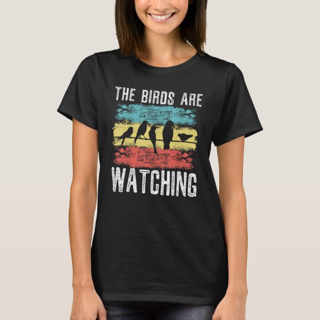 Camiseta A Teoria da Conspiração das Aves Observando (Frente)