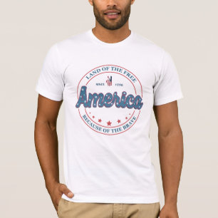 Camiseta A Terra Americana Dos Livres Por Causa Da Corajosa