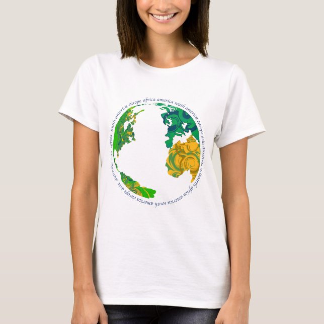Camiseta A Terra com Continentes (Frente)