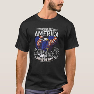 Camiseta A Terra Dos Libertados Da América deus abençoe Por