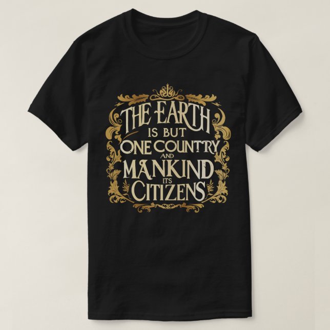 Camiseta A Terra é apenas um país, a Fé Bahai (Frente do Design)
