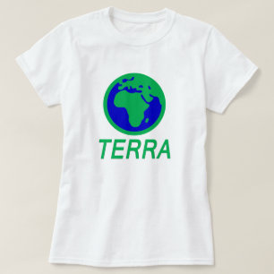 Camiseta A terra e o texto: Terra no Galician