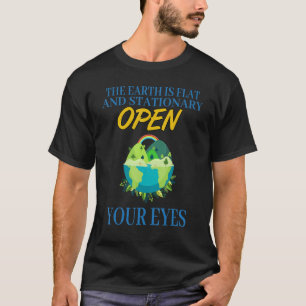Camiseta A Terra É Plana, Abram Seus Olhos, Humor Sarcástic