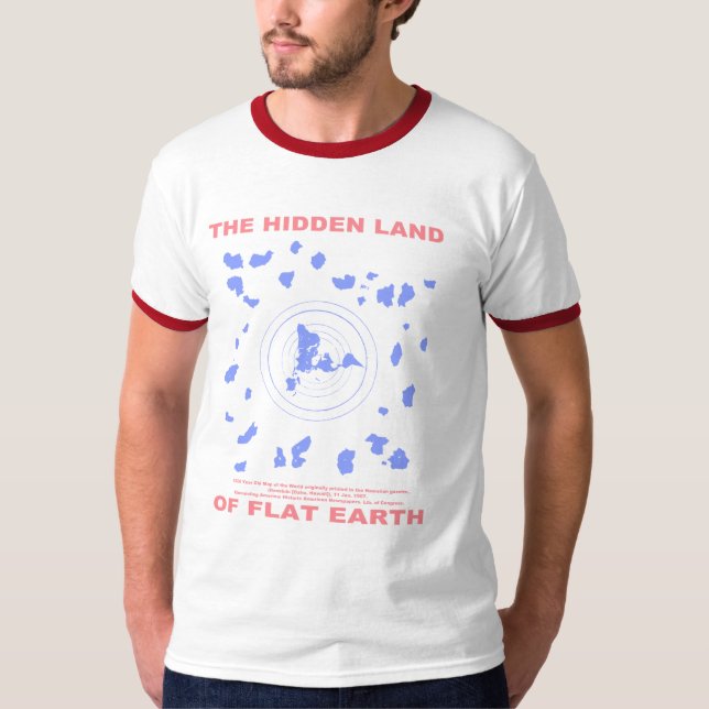 Camiseta A terra escondida da terra lisa (mapa das pessoas (Frente)