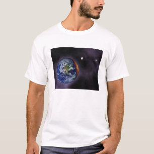 Camiseta A terra mostrada nas bordas exteriores
