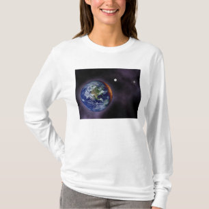 Camiseta A terra mostrada nas bordas exteriores